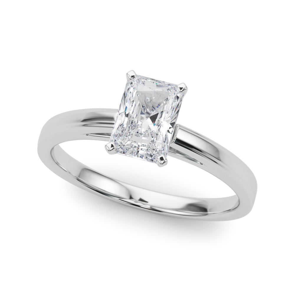 Radiant Solitaires Any Shape Round Diamond Engagement Ring — 9K/18K Gold & Platinum