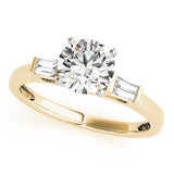 Majestic Fancy Shape Baguette Remounts Round Diamond Engagement Ring — 9K/18K Gold & Platinum