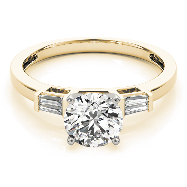 Majestic Fancy Shape Baguette Remounts Round Diamond Engagement Ring — 9K/18K Gold & Platinum
