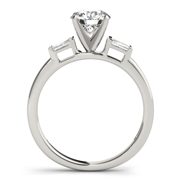 Majestic Fancy Shape Baguette Remounts Round Diamond Engagement Ring — 9K/18K Gold & Platinum