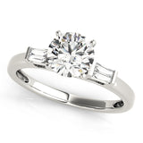 Majestic Fancy Shape Baguette Remounts Round Diamond Engagement Ring — 9K/18K Gold & Platinum