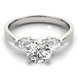 Sculpted Three-Stone Pear Diamond Engagement Ring — 9K/18K Gold & Platinum