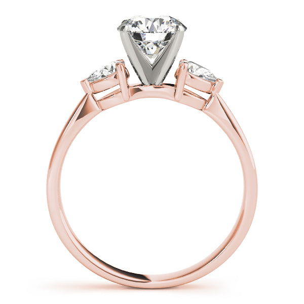 Sculpted Three-Stone Pear Diamond Engagement Ring — 9K/18K Gold & Platinum