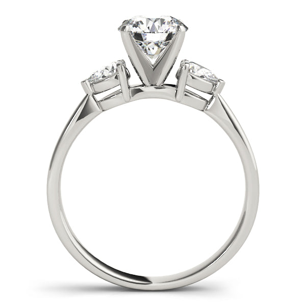 Sculpted Three-Stone Pear Diamond Engagement Ring — 9K/18K Gold & Platinum