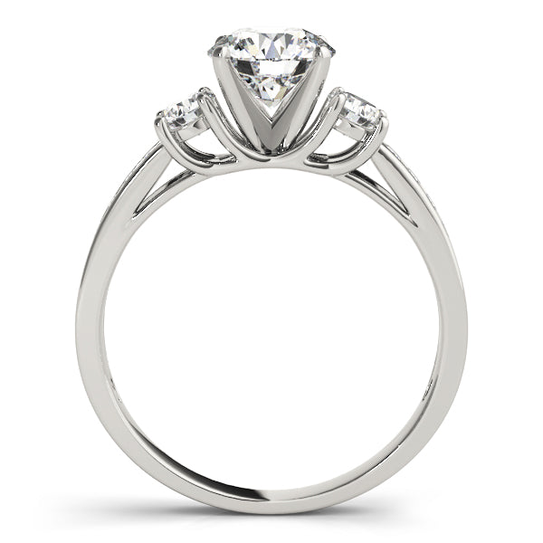 Statement Three-Stone Round Diamond Engagement Ring — 9K/18K Gold & Platinum