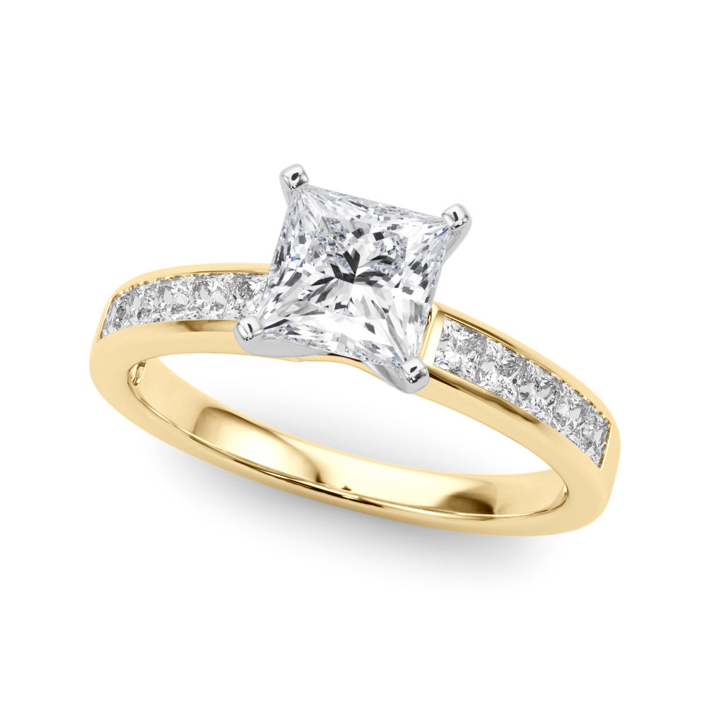 Lustrous Fancy Shape Remounts Princess Diamond Engagement Ring — 9K/18K Gold & Platinum