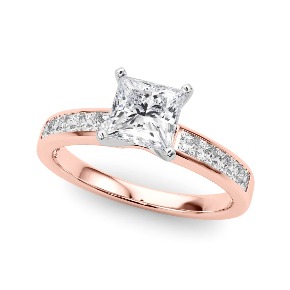 Lustrous Fancy Shape Remounts Princess Diamond Engagement Ring — 9K/18K Gold & Platinum