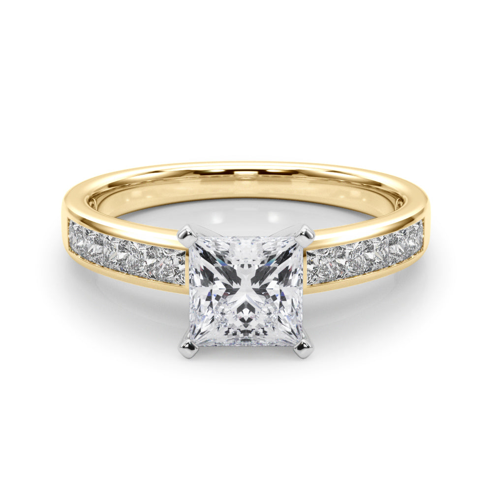 Lustrous Fancy Shape Remounts Princess Diamond Engagement Ring — 9K/18K Gold & Platinum