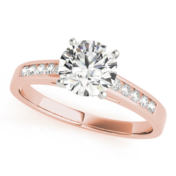Celestial Channel-Set Round Diamond Engagement Ring — 9K/18K Gold & Platinum