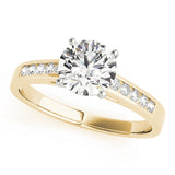Celestial Channel-Set Round Diamond Engagement Ring — 9K/18K Gold & Platinum