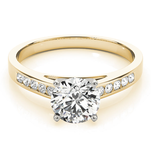 Celestial Channel-Set Round Diamond Engagement Ring — 9K/18K Gold & Platinum