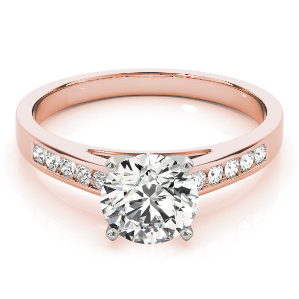 Celestial Channel-Set Round Diamond Engagement Ring — 9K/18K Gold & Platinum