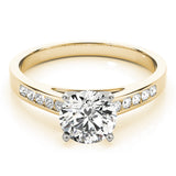 Celestial Channel-Set Round Diamond Engagement Ring — 9K/18K Gold & Platinum