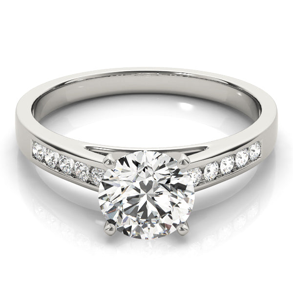 Celestial Channel-Set Round Diamond Engagement Ring — 9K/18K Gold & Platinum