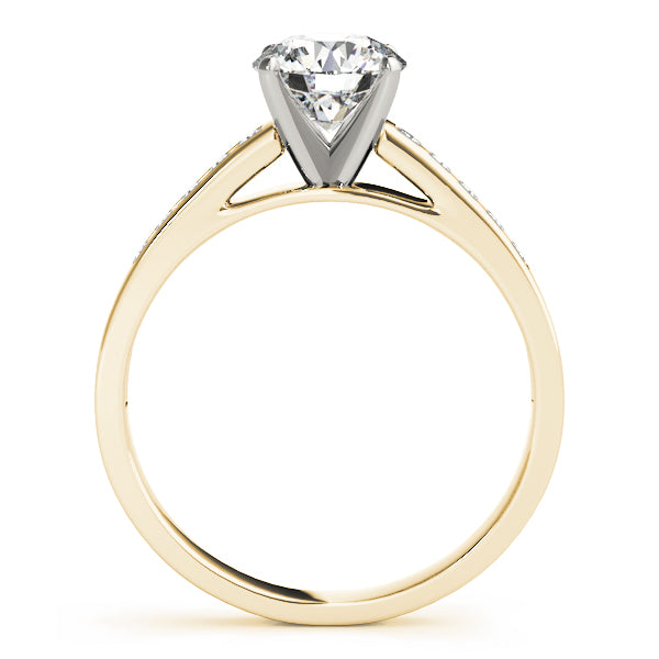 Celestial Channel-Set Round Diamond Engagement Ring — 9K/18K Gold & Platinum