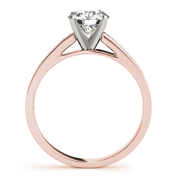 Celestial Channel-Set Round Diamond Engagement Ring — 9K/18K Gold & Platinum