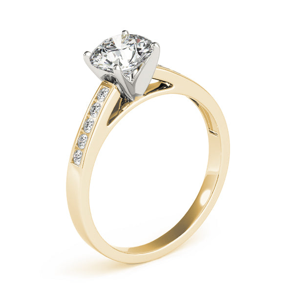 Celestial Channel-Set Round Diamond Engagement Ring — 9K/18K Gold & Platinum