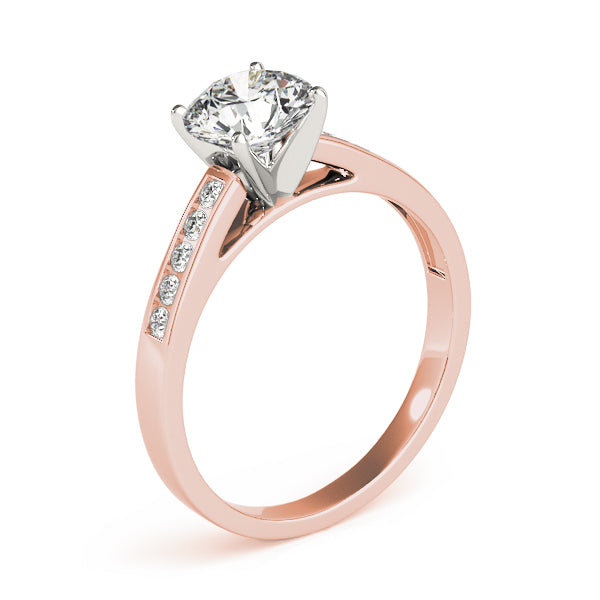 Celestial Channel-Set Round Diamond Engagement Ring — 9K/18K Gold & Platinum