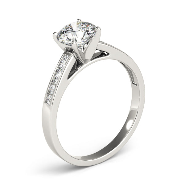 Celestial Channel-Set Round Diamond Engagement Ring — 9K/18K Gold & Platinum