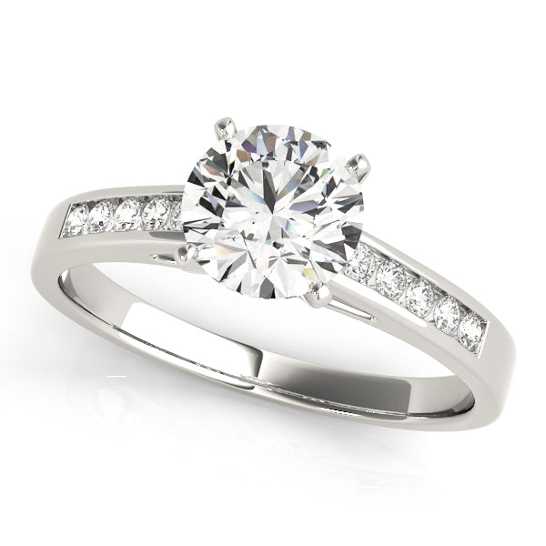 Celestial Channel-Set Round Diamond Engagement Ring — 9K/18K Gold & Platinum