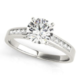 Celestial Channel-Set Round Diamond Engagement Ring — 9K/18K Gold & Platinum