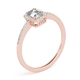 Dazzling Halo Emerald Diamond Engagement Ring — 9K/18K Gold & Platinum