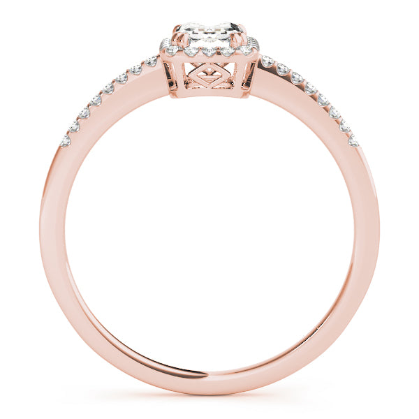 Dazzling Halo Emerald Diamond Engagement Ring — 9K/18K Gold & Platinum