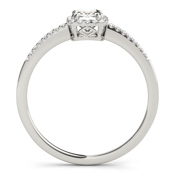 Dazzling Halo Emerald Diamond Engagement Ring — 9K/18K Gold & Platinum