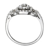 Splendid Diamond Fashion Cluster Round Diamond Engagement Ring — 9K/18K Gold & Platinum