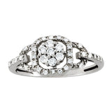 Splendid Diamond Fashion Cluster Round Diamond Engagement Ring — 9K/18K Gold & Platinum