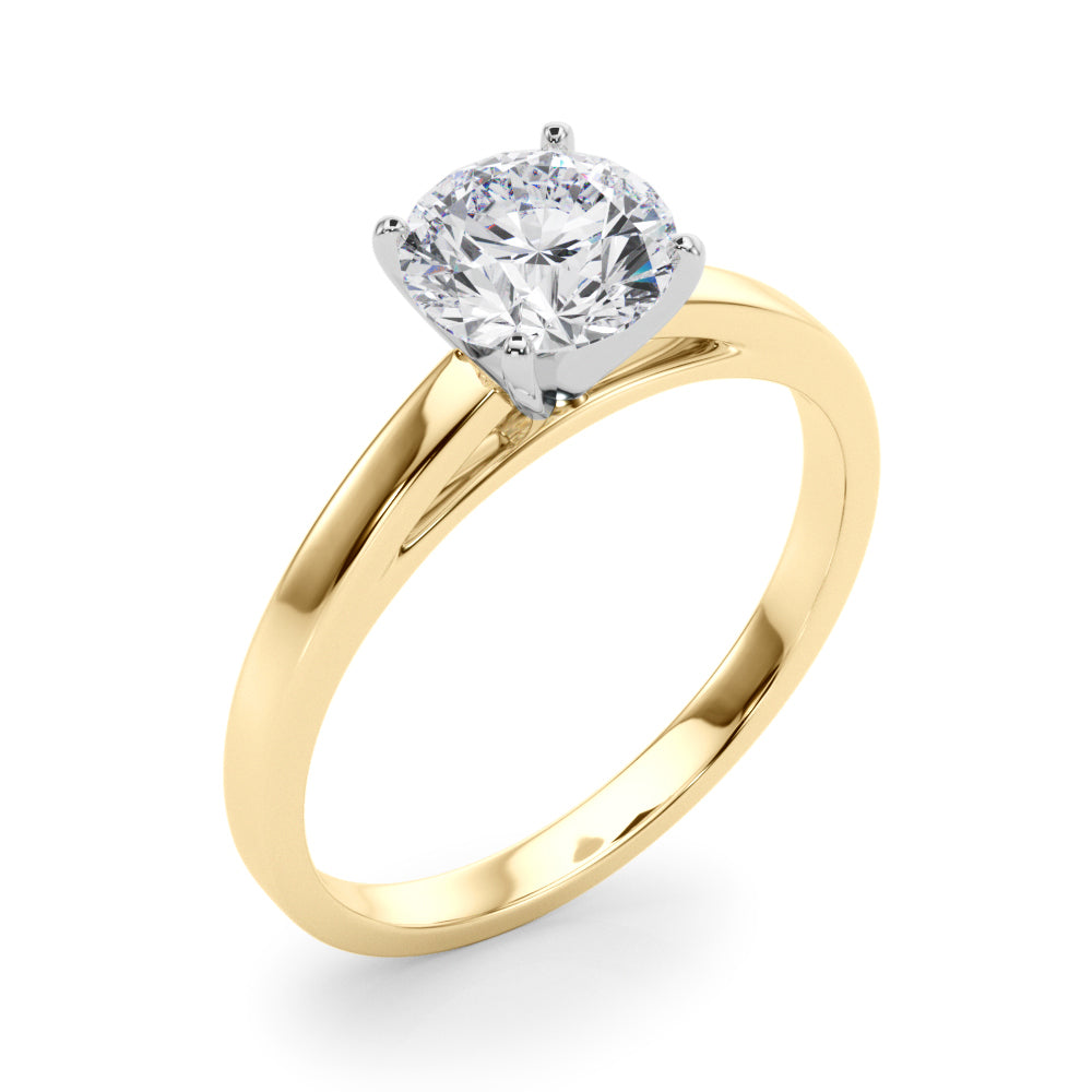 Enchanted Solitaires Round Diamond Engagement Ring — 9K/18K Gold & Platinum