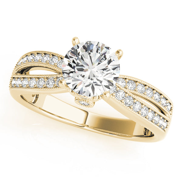 Pristine Multi-Row Round Diamond Engagement Ring — 9K/18K Gold & Platinum