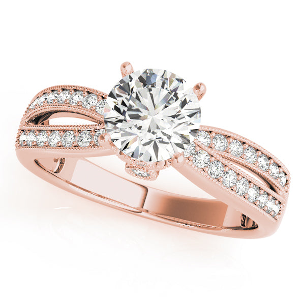 Pristine Multi-Row Round Diamond Engagement Ring — 9K/18K Gold & Platinum