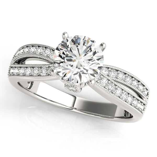 Pristine Multi-Row Round Diamond Engagement Ring — 9K/18K Gold & Platinum