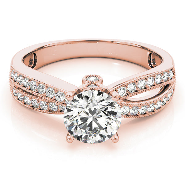 Pristine Multi-Row Round Diamond Engagement Ring — 9K/18K Gold & Platinum