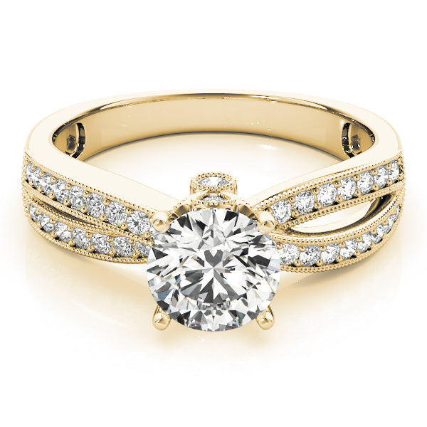 Pristine Multi-Row Round Diamond Engagement Ring — 9K/18K Gold & Platinum