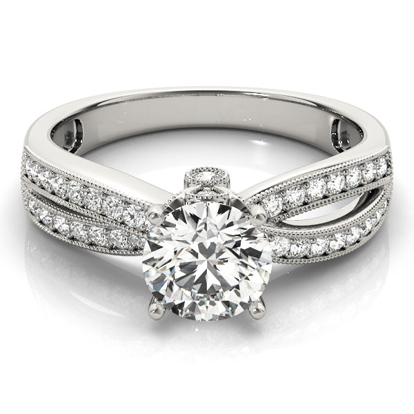 Pristine Multi-Row Round Diamond Engagement Ring — 9K/18K Gold & Platinum