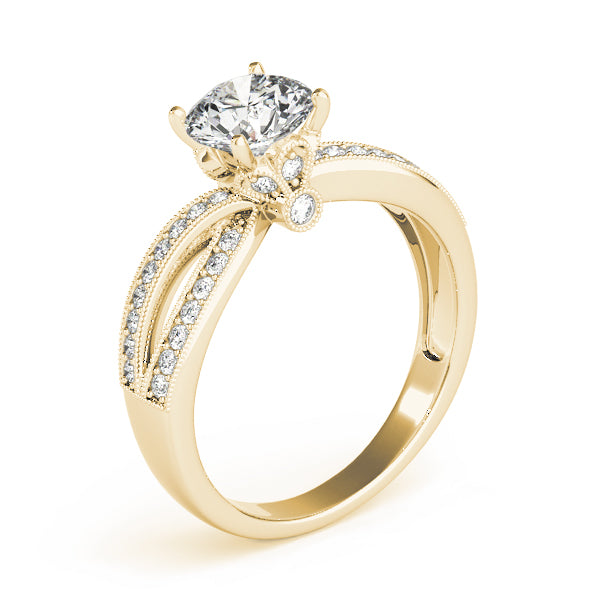 Pristine Multi-Row Round Diamond Engagement Ring — 9K/18K Gold & Platinum