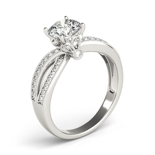 Pristine Multi-Row Round Diamond Engagement Ring — 9K/18K Gold & Platinum