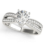 Pristine Multi-Row Round Diamond Engagement Ring — 9K/18K Gold & Platinum