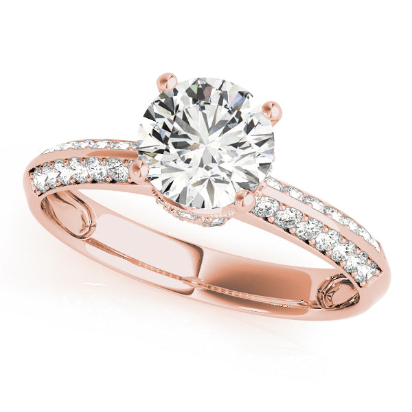 Devoted Pave Round Diamond Engagement Ring — 9K/18K Gold & Platinum