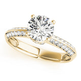 Devoted Pave Round Diamond Engagement Ring — 9K/18K Gold & Platinum