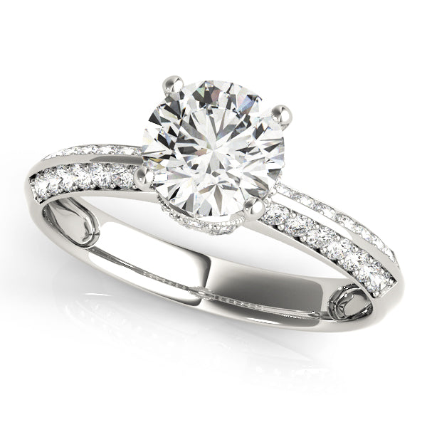 Devoted Pave Round Diamond Engagement Ring — 9K/18K Gold & Platinum