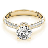 Devoted Pave Round Diamond Engagement Ring — 9K/18K Gold & Platinum