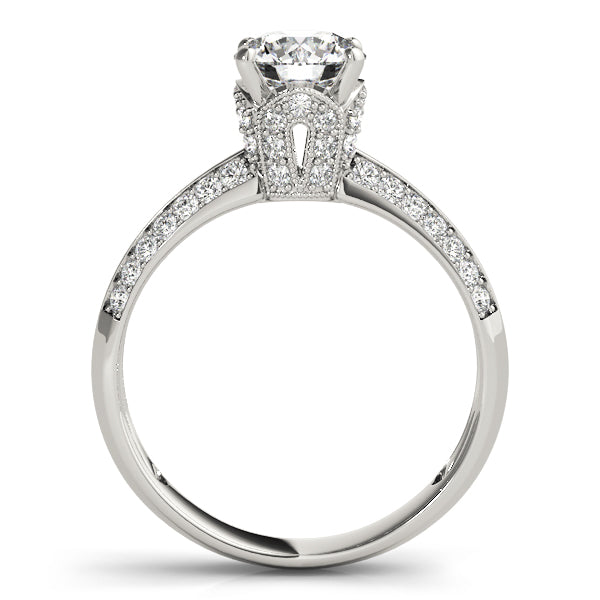 Devoted Pave Round Diamond Engagement Ring — 9K/18K Gold & Platinum