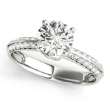 Devoted Pave Round Diamond Engagement Ring — 9K/18K Gold & Platinum