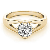 Adored Solitaires Any Shape Round Diamond Engagement Ring — 9K/18K Gold & Platinum