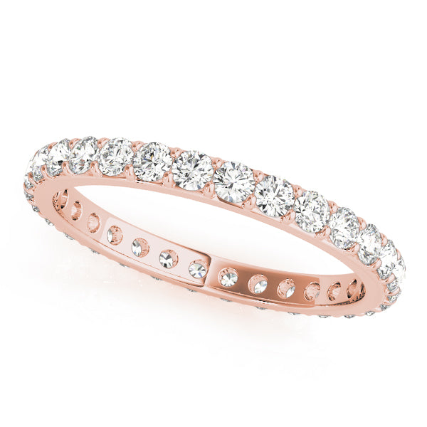 Lab-Grown Round Cut Diamond Prong Set Eternity Wedding Ring.