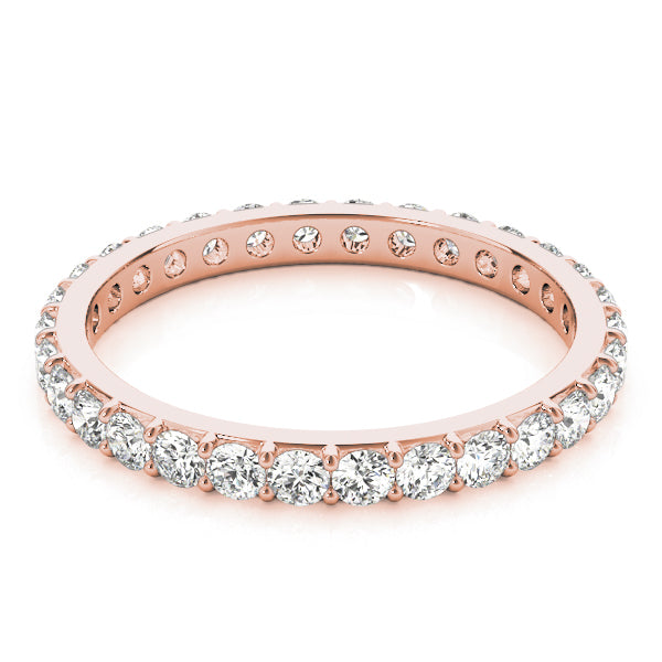 Lab-Grown Round Cut Diamond Prong Set Eternity Wedding Ring.