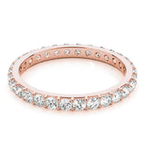 Lab-Grown Round Cut Diamond Prong Set Eternity Wedding Ring.